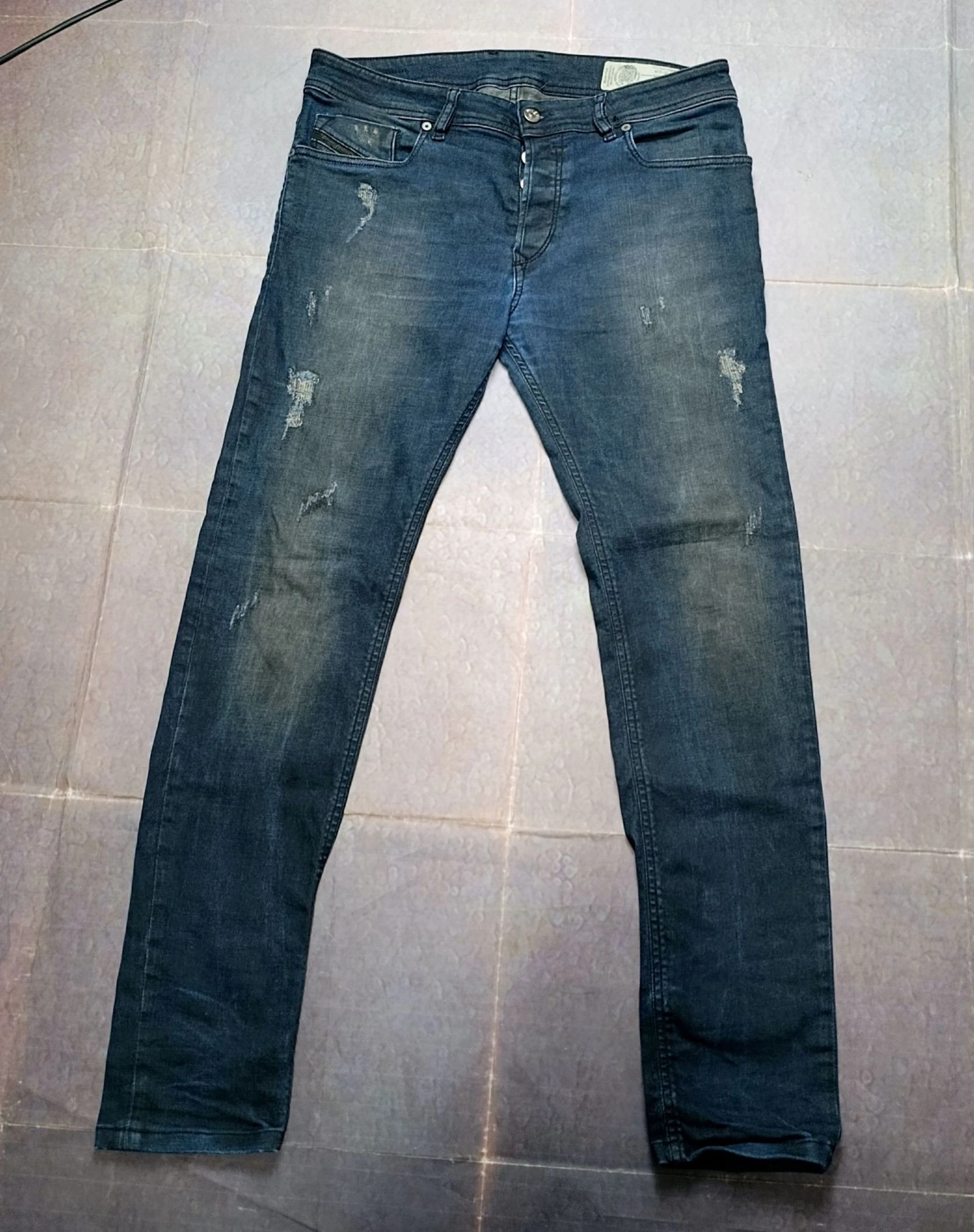👖 Diesel Sleenker Slim Skinny Jeans W32 L34 Blue Distressed